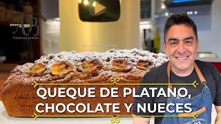 QUEQUE DE PLATANO CHOCOLATE Y NUECES El queque más hermoso que verás salir de tu horno [upl. by Durand]