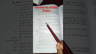 Bharatiya Nyaya Sanhita 2023  Rape section 63 of BNS  youtubeshorts Rape punishment [upl. by Hoi327]