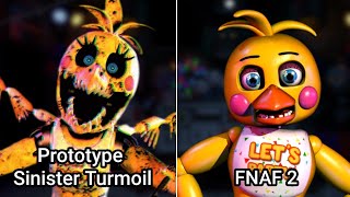 Sinister Turmoil Prototype Animatronics Vs FNAF 2 [upl. by Nonrev768]