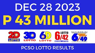 Lotto Result December 28 2023 9pm PCSO [upl. by Tapes11]