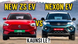 Nexon EV Vs New MG ZS EV  Detailed Comparison  MG ZS EV 2022 facelift Vs Tata Nexon EV [upl. by Linnet]