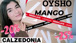 COMPRAS 2° REBAJAS  ZARA OYSHO MANGO CALZEDONIA  HAUL REBAJAS INVIERNO 2024 TRY ON 👚🧦👗👟 [upl. by Fonzie674]