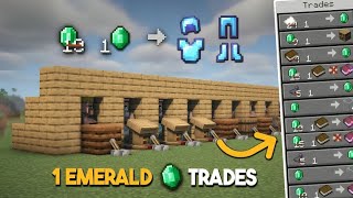 EASIEST Villager Trading Hall  ALL TRADES 1 EMERALD  Minecraft Java amp Bedrock [upl. by Wahlstrom566]