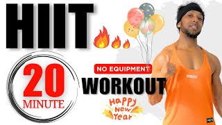 20 MIN NEW YEAR  Fat Burn HiiT Workout  A fun amp Sweaty Home Workout No equipment needed [upl. by Bravin416]