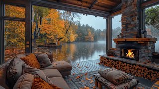 A Journey to Serenity and Tranquility  Lakeside House with Autumn Rainy Day Ambience [upl. by Ainoval]