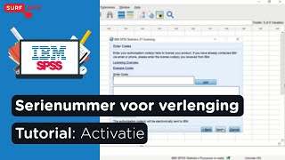 Tutorial Activatie van SPSS Serienummer voor verlenging 27  SURFspot [upl. by Conners]