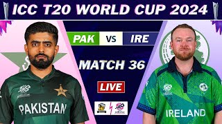 PAK vs IRE T20 WORLD CUP MATCH 36 LIVE SCORES  FLORIDA  PAKISTAN vs IRELAND LIVE  PAK 10 OV [upl. by Files]