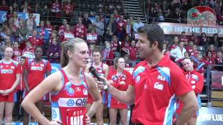 NSWSwiftsTV Swifts crowd farewells Vanessa Ware [upl. by Nerin453]