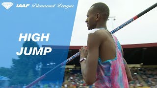 Mutaz Barshim jumps 240 and takes the bar back home  IAAF Diamond League Birmingham 2017 [upl. by Nolita]