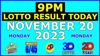 9pm Lotto Result Today November 20 2023 Monday [upl. by Akirdnuhs]