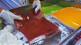 Handmade Fruit Warabimochi  古早味水果涼糕 手工現切  Taiwanese Street Food [upl. by Suirred]