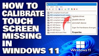 How To Calibrate TouchScreen Missing in Windows 1110 Solution [upl. by Faso]