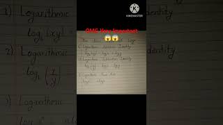 Important Laws Of Logarithms logarithm class11basicmathematicsLawsofLogarithms [upl. by Aleacim354]