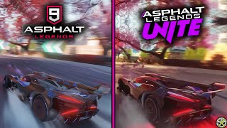 Asphalt 9 vs Asphalt Unite  Osaka Gameplay Comparison Early footage [upl. by Eilsek]