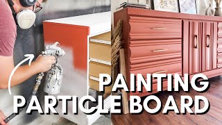 How to Paint PARTICLE BOARD Furniture  DIY Dresser Makeover  Furniture Flipping for Beginners [upl. by Neirad]