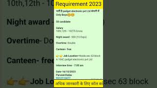 Padget Electronic Private Limited Requirement 2023 jobsearch job [upl. by Kalle]