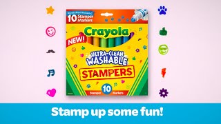 Crayola UltraClean Washable Stamper Marker Demo 2015 [upl. by Teirrah]