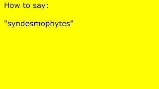 How to pronounce syndesmophytes [upl. by Jaella931]