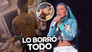 La Borró de su Cuerpo Así Reaccionó Karol G Anuel se Quita el Tatuaje de Karol por Culpa de Yailin [upl. by Alliuqaj]