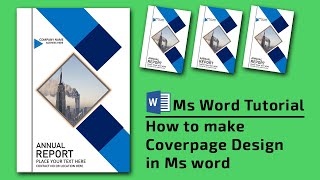 Ms word Tutorial  How to make Creative Book Cover Page Design in ms word [upl. by Thgiled]