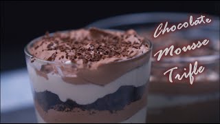 Delicious and Easy Chocolate Mousse Trifle  only three ingredients  by Foodways [upl. by Gussi459]