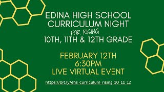 Curriculum Night  Class of 2025 Class of 2026 and Class of 2027  Edina High School [upl. by Ecinad]