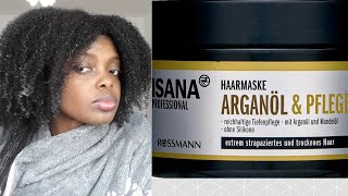 Review  Isana Professional  Arganöl amp Pflege Haarmaske Feuchtigkeitskur [upl. by Oloap]