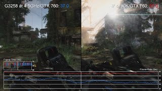 Pentium G3258 vs Core i7 4790K Crysis 3 on GTX 760 FrameRate Tests [upl. by Minica]