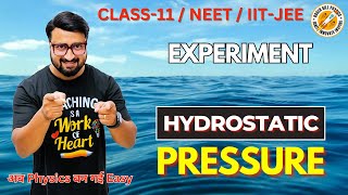 Hydrostatic Pressure Explained Concept amp Experiment  Class 11 NEET IITJEE [upl. by Enerak]