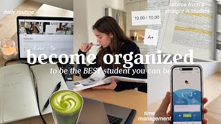 how to become organized to be the BEST student🔖 time management daily routine amp motivation tips [upl. by Perretta]