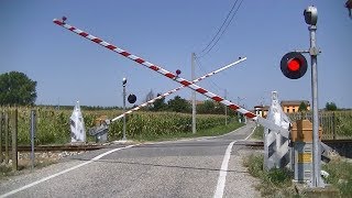 Spoorwegovergang Gualtieri I  Railroad crossing  Passaggio a livello [upl. by Yessydo672]