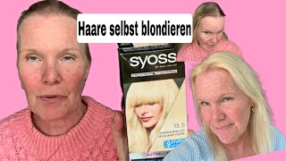 Ich blondiere mir selbst die Haare  Syoss 9 Stufen Aufhellung  Ü50  Feine Haare färben [upl. by Enniroc]