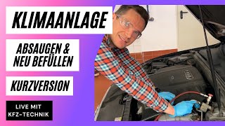 Klimaanlage absaugen amp befüllen im Auto Kurzversion [upl. by Eixid]