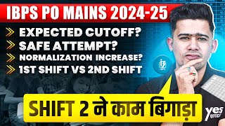 Expected IBPS PO Mains Cutoff 2024  Safe Attempts  1st and 2nd Shift Analysis  Bank Exams 2024 [upl. by Kopaz]