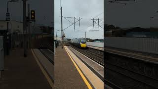 Northbound Pendolino leans into the curve at the south end of Penrith Railway Station at 90 mph [upl. by Lasorella]