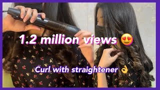 How to do curls with straightener ❤️ [upl. by Ettedanreb707]