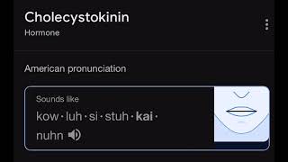 How to pronounce Cholecystokinin [upl. by Anceline76]