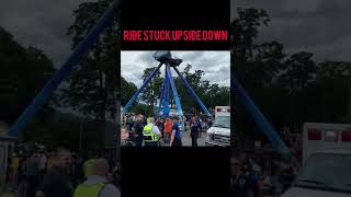 Ride stuck UPSIDE DOWN rollercoastersandamusementparks amusementpark themepark shortsoregon [upl. by Cotsen]