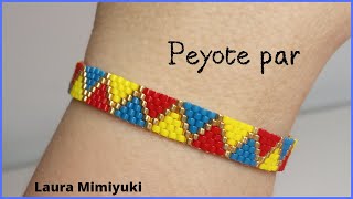 Pulsera peyote par  Triángulos miyuki [upl. by Atiana774]