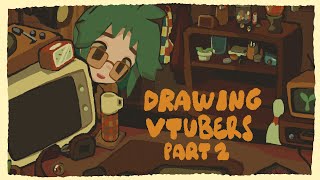 drawing more vtubers ask me about my new cozy room VOD [upl. by Jaquelyn]