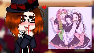 Diabolik lovers react to nezuko mitsuri and shinobu 🇪🇸🇺🇸🇷🇺 [upl. by Atekram]