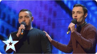 Richard and Adam singing The Impossible Dream  Week 2 Auditions  Britains Got Talent 2013 [upl. by Nyleahs]