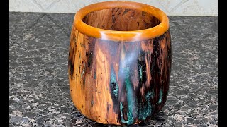 Carrot Wood Hybrid Bowl Orange amp Green Epoxy [upl. by Erdnaid]