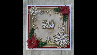 Sentimentally Yours Festive Fancy Frame Snowflakes with Poinsettias [upl. by Innis82]