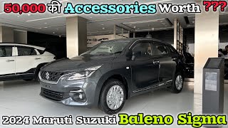 Baleno Sigma Showroom Accessories with Price ❤️ Maruti Baleno 2024 [upl. by Zullo]