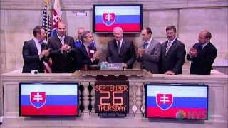 HE Ivan Gašparovič President of the Slovak Republic at the NYSE [upl. by Ylebmik]