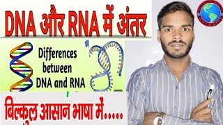 DNA और RNA में अंतर  dna rna mein antar differences between dna and rna GLOBALONLINECLASSES 10th [upl. by Norraj]