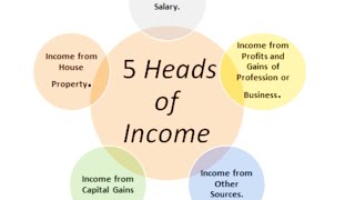 Heads Of Income as per Income Tax Act1961  Different source of incomesource head [upl. by Yanrahs]