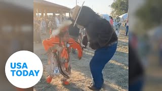 Smokey Bear challenged to dance battle at South Dakota fair  USA TODAY [upl. by Levison]