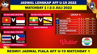 Jadwal Piala AFF U 19 2022 – Indonesia VS Vietnam  Piala AFF U19 2022  Live Indosiar [upl. by Ahsilef]